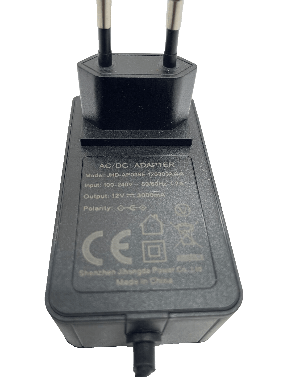AC/DC ADAPTER Model: JHD-AP036E-120306A AN Input: 100-240V -1: 50/50-201-21 Outp